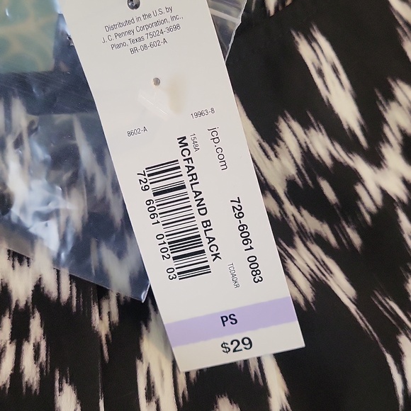 Worthington Black and White Geometric Blouse - Picture 5 of 7